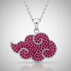 NARUTO SHIPPUDEN Akatsuki Cloud Necklace with Red Rubies