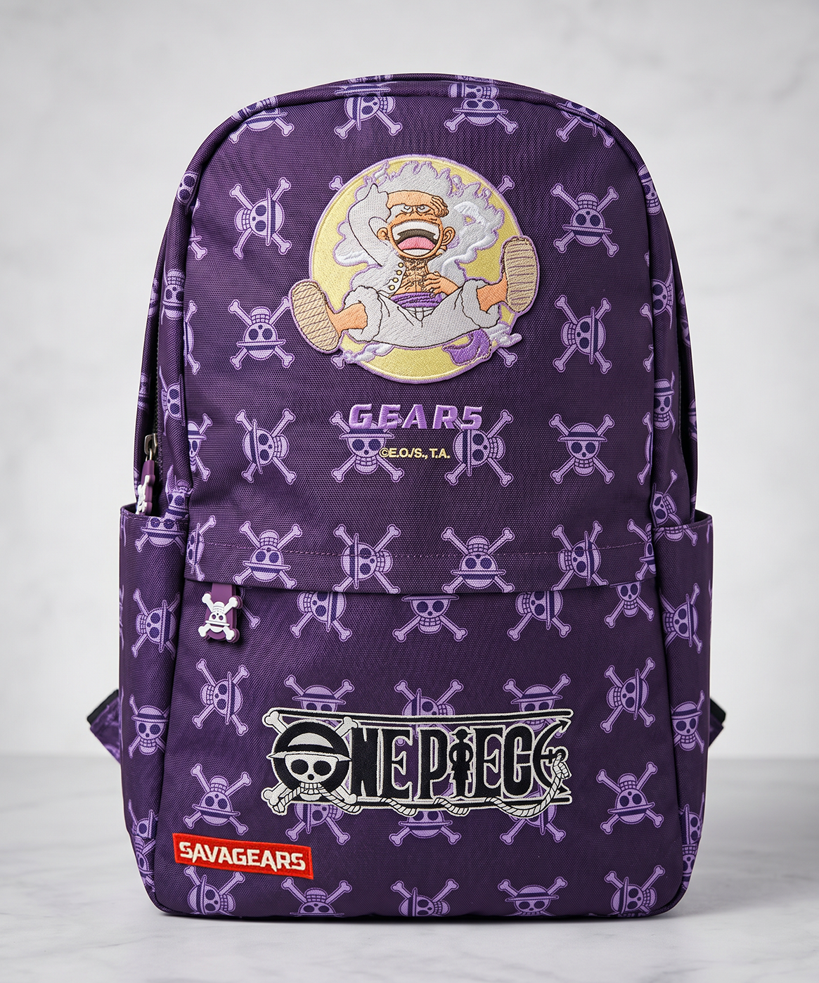 SAVAGEARS X ONE PIECE official collaboration, Gear 5 Luffy backpack in deep violet